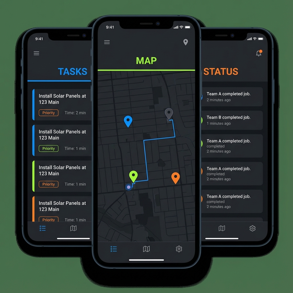 Mobile business execution app screens